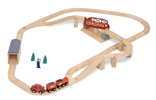 Melissa and Doug Wooden Train Sets For Kids